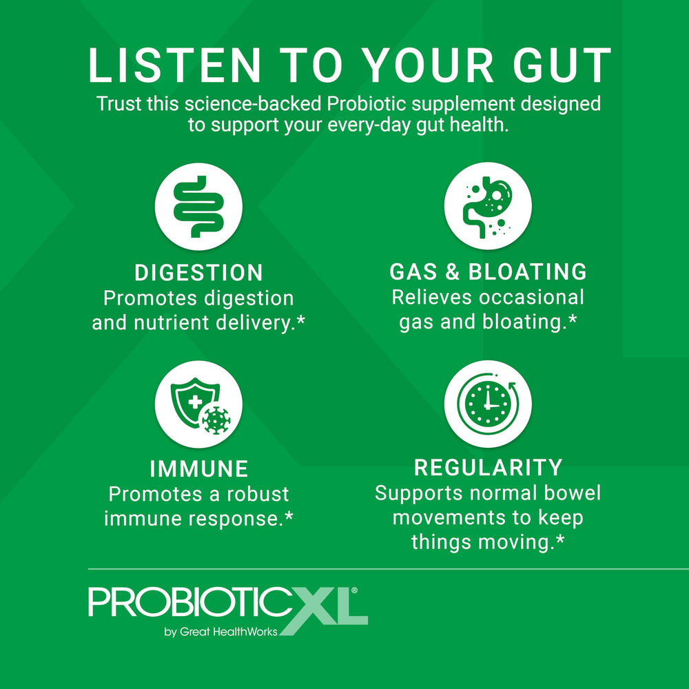 Packaging panel displays 11 probiotic strains for digestion and immunity
