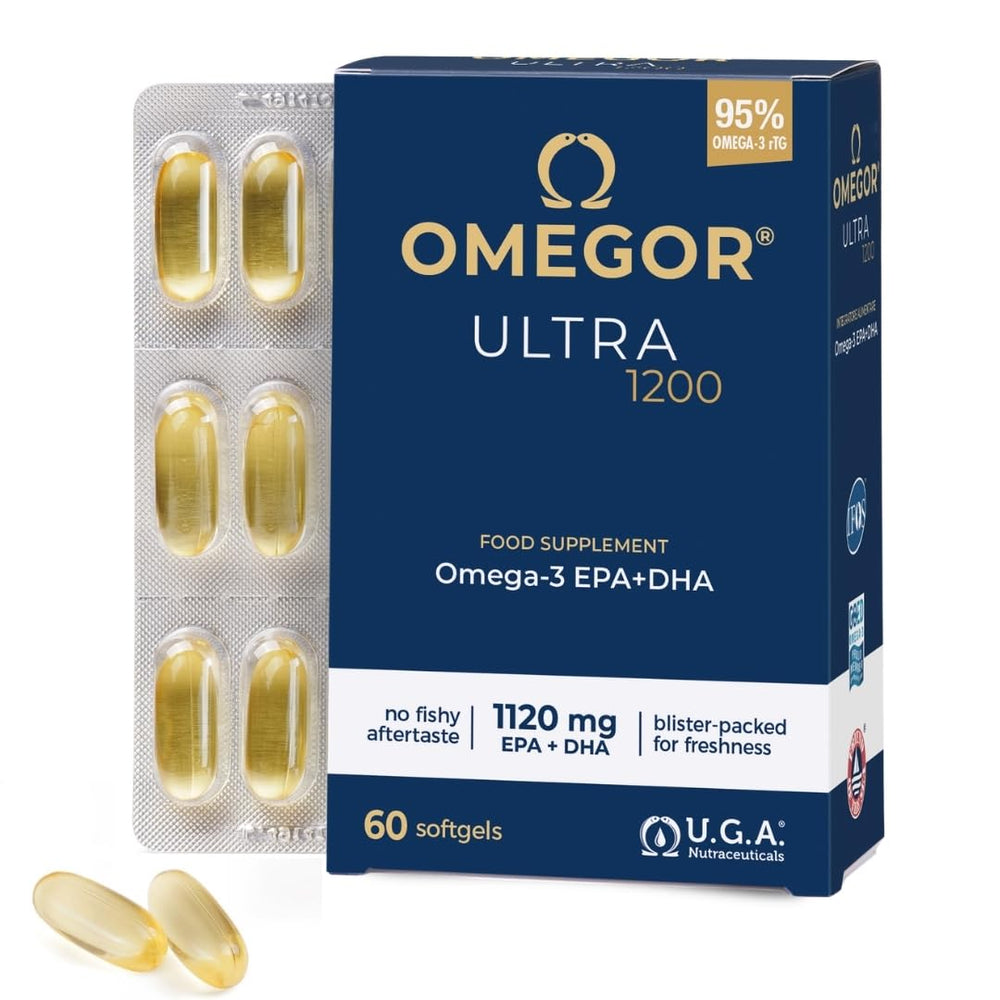 OMEGOR Ultra Omega-3 bottle ready for daily supplementation.