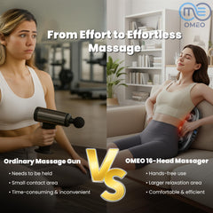 OMEO 16-Head Massage Gun digital display for easy speed selection