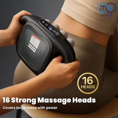 OMEO 16-Head Massage Gun front view of compact home device