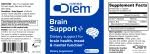 Omne Diem Brain Support bottle on surface with water for easy ingestion.