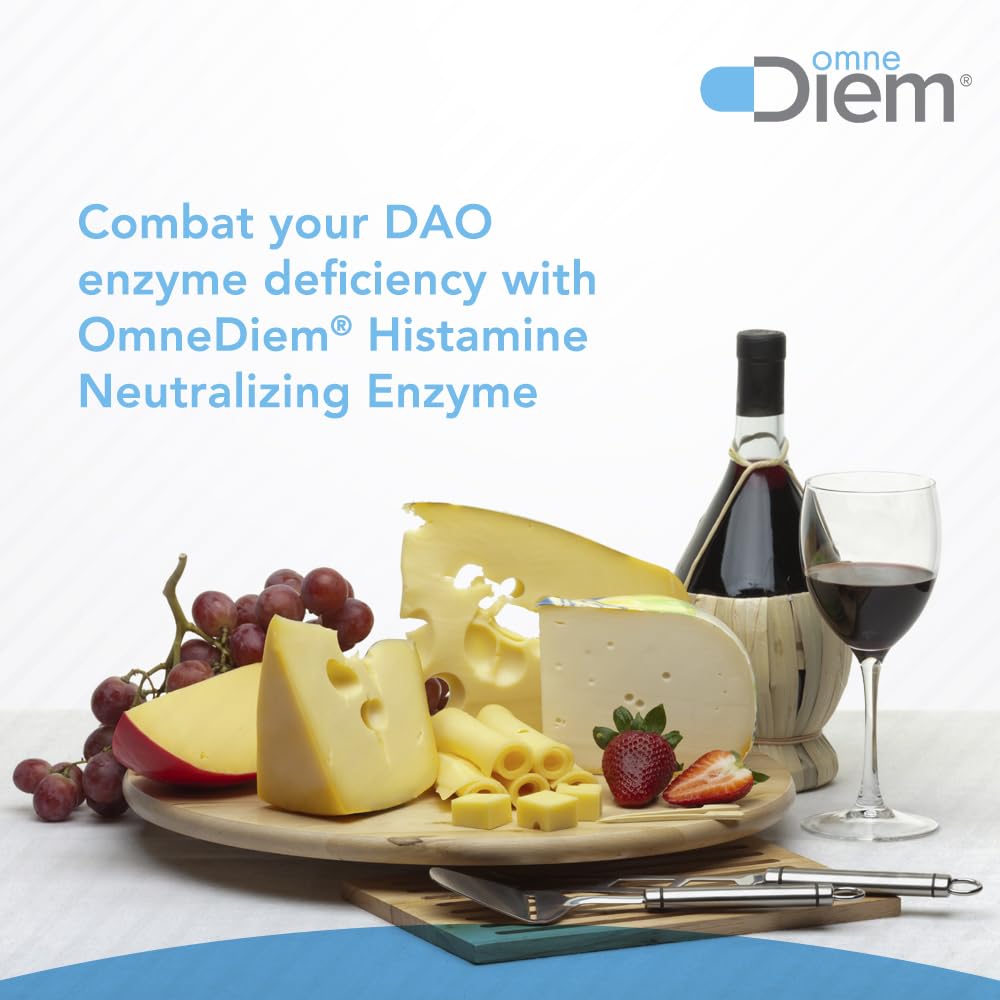 Omne Diem Histamine Digest packaging label detailing 30,000 HDU per serving