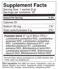 OMNi BiOTiC AB 10 powder dissolving in water demonstrates rehydration.
