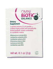 OMNi BiOTiC Balance immune support graphics and product information card
