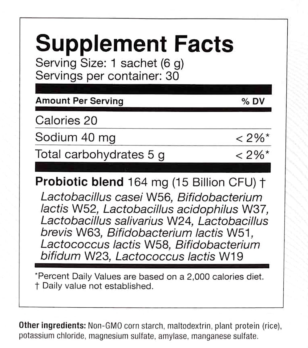 OMNi BiOTiC Hetox powder dissolves in water illustrating easy daily use for gut-liver care