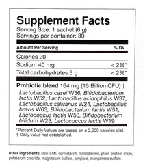 OMNi BiOTiC Hetox powder dissolves in water illustrating easy daily use for gut-liver care