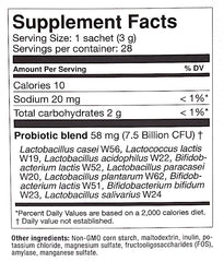 OMNi BiOTiC Stress Release packets in water show easy daily rehydration.