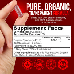 OmniBiotics cranberry pills women capsules illustrate vegan, plant-based daily supplement.