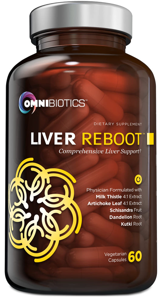 OmniBiotics Liver Cleanse bottle label shows brand identity for liver support