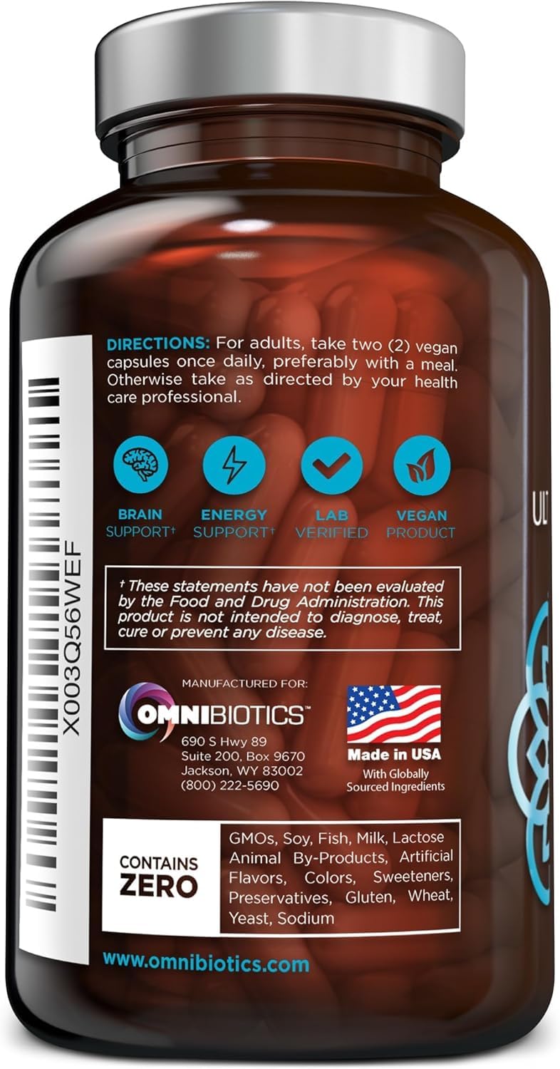 OmniBiotics packaging suggests immune support and energy benefits.