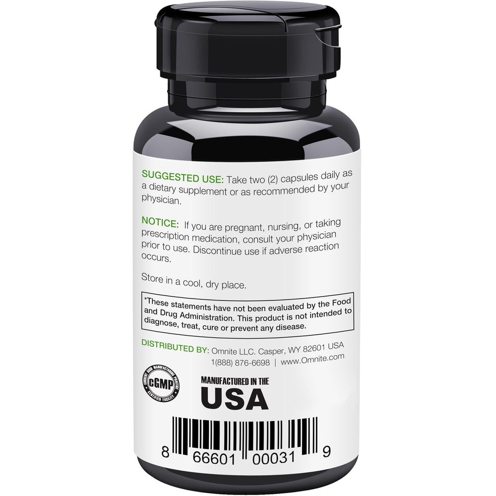 Omnite OMNIBREATHE veggie capsules in jar for long-term respiratory wellness