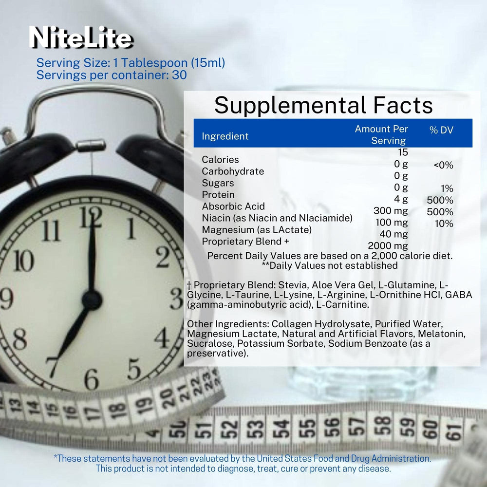 Omnitrition Nite Lite 30 servings bottle designed for nightly use.