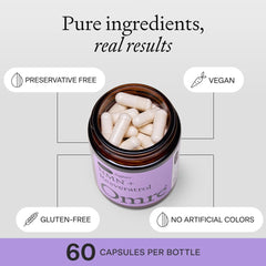 OMRE NMN + Resveratrol bottle being poured to show cap integrity