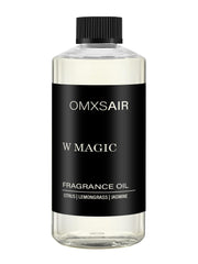 Omxsair W Magic diffuser oil bottle close-up highlighting premium hotel-inspired scent for luxury spaces.