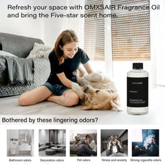 Omxsair W Magic diffuser oil in use in a diffuser creating a hotel-like ambiance.