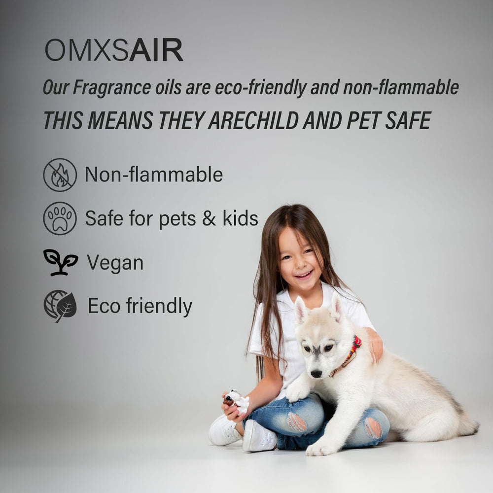 Omxsair W Magic diffuser oil natural ingredients label highlighting eco-friendly scent.