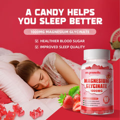 On Greenvita Magnesium Glycinate Gummies texture close-up emphasizes soft chewable consistency.