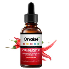ONAiSE Cayenne Pepper Drops bottle front view for daily energy support.