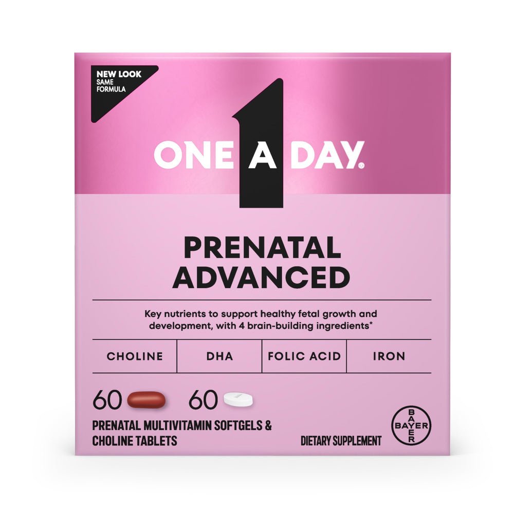 One A Day Prenatal Advanced bottle front view for daily prenatal support