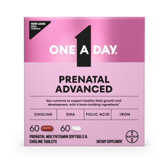 One A Day Prenatal Advanced bottle front view for daily prenatal support