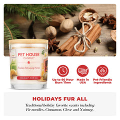 Close-up of One Fur All plant-based soy wax candle with clean burn.