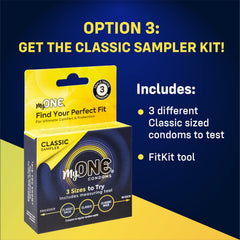 MyONE Custom Fit Classic Sampler shows all widths with measurement tool.