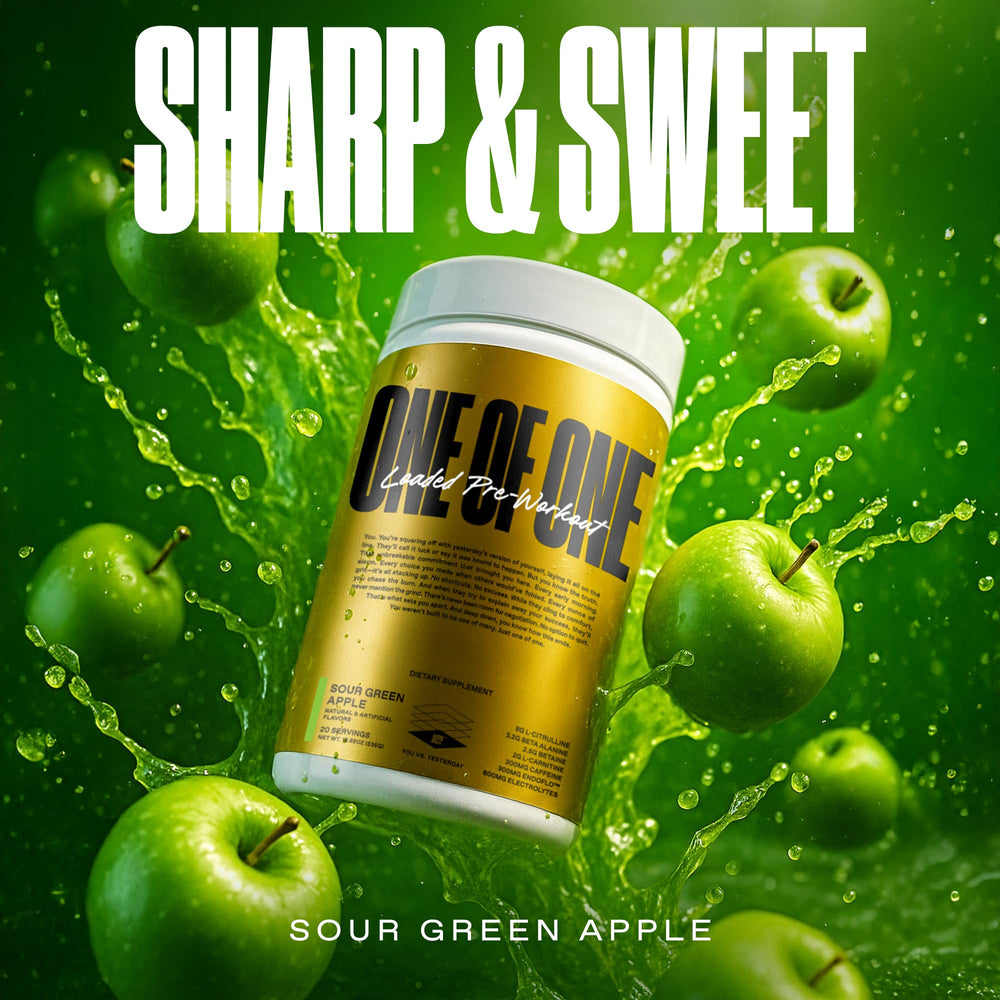 Shaker with mixed ONE OF ONE Loaded Pre-Workout ready for hydration