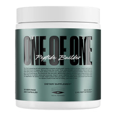 ONE OF ONE Peptide Builder bottle with unflavored formula for muscle support.