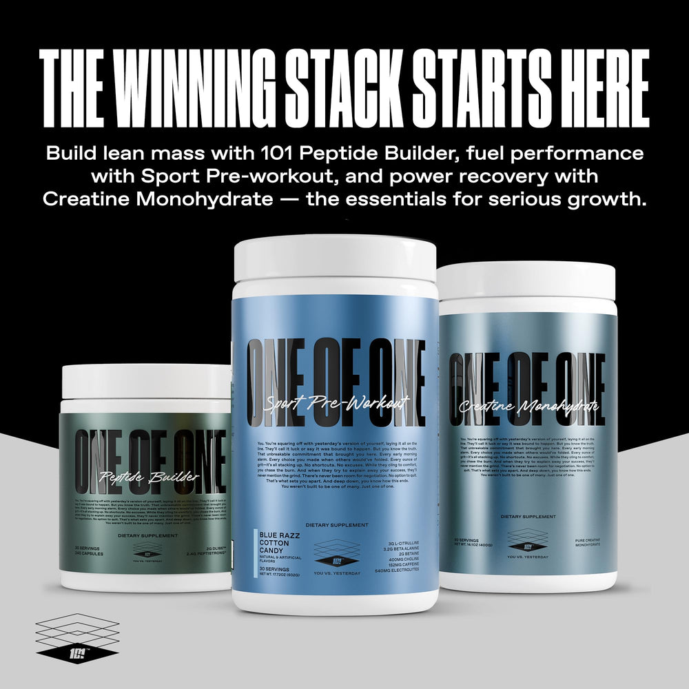 Gluten-free seal on ONE OF ONE Sport Pre-Workout packaging