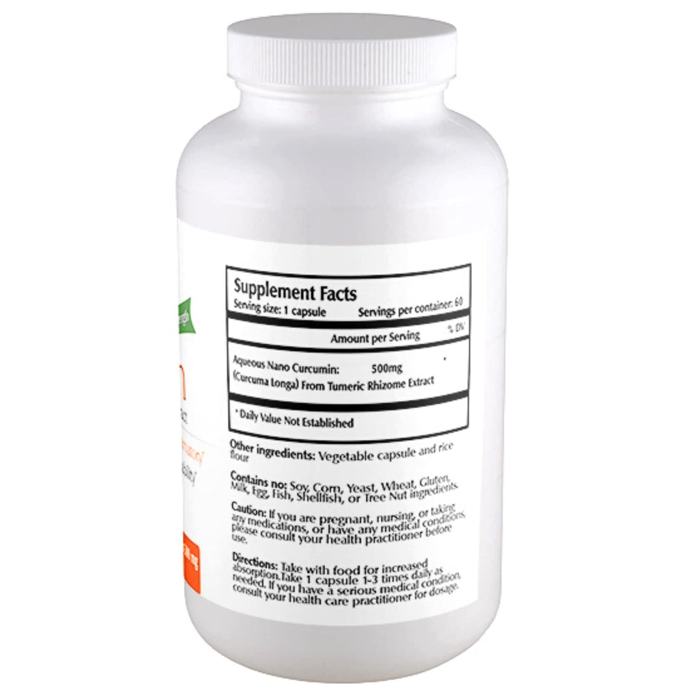 One Planet Nutrition Nano Curcumin capsules close-up, highlighting fast absorption for daily vitality.