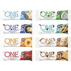 ONE Protein Bars sampler pack with eight flavors for on-the-go protein.