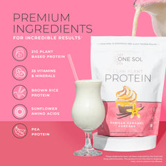 One Sol Lean Protein ingredient label; pea and brown rice protein.