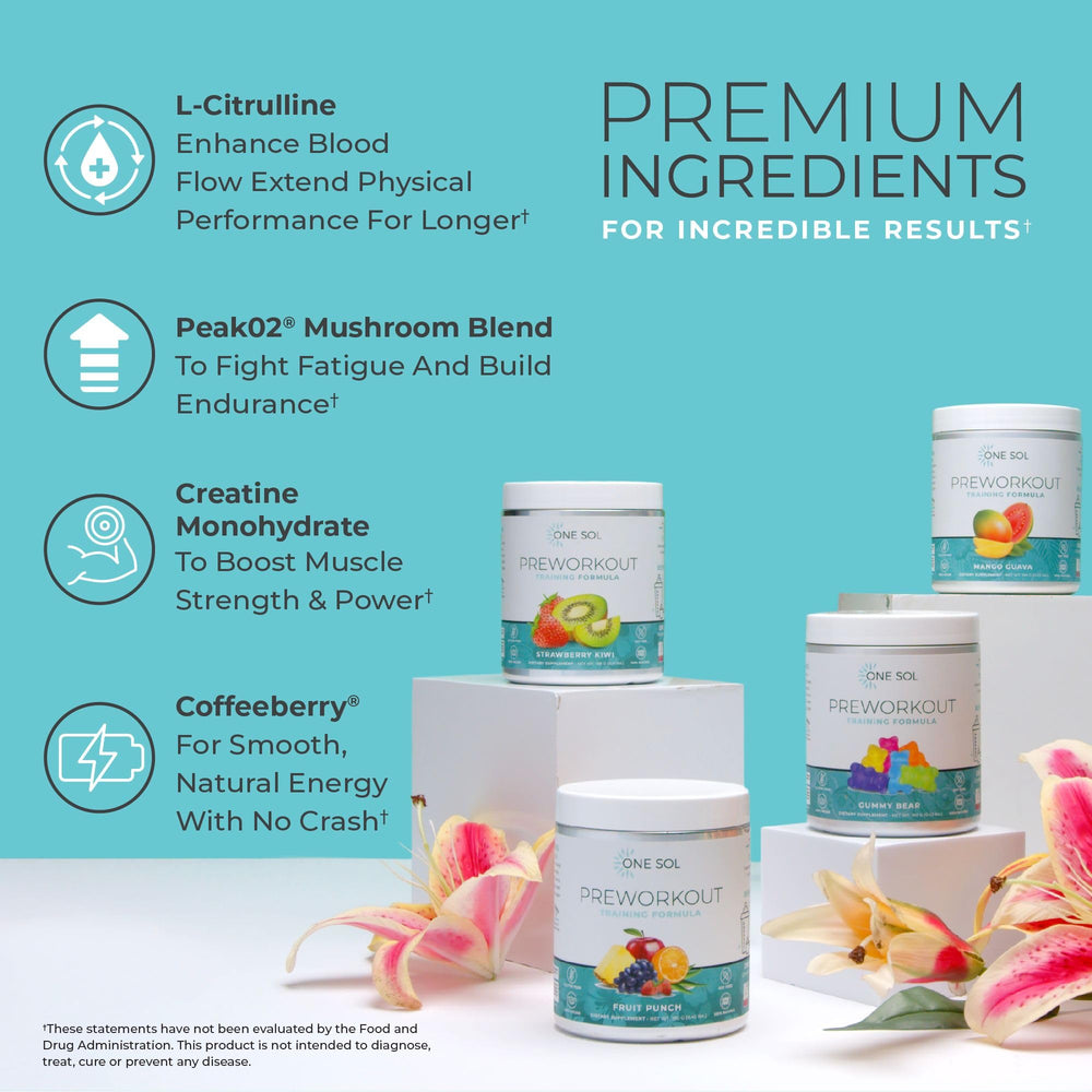 One Sol label close-up highlighting natural ingredients and vegan formula.