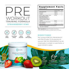 One Sol Strawberry Kiwi bottle pour delivering smooth, crash-free energy during workouts.