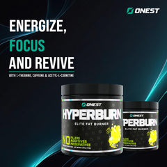 ONEST Hyperburn highlights Capsimax and caffeine for quick energy before training.