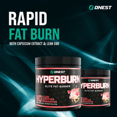 ONEST Hyperburn label design reveals metabolism support ingredients.