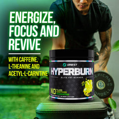 ONEST Hyperburn nutrition facts panel guiding serving size and ingredients.