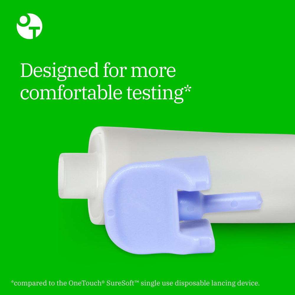 OneTouch Delica Safety single-use lancets ensuring hygiene.