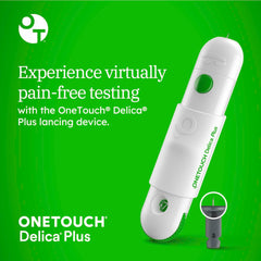 OneTouch sterile lancets ensure small blood samples with reduced discomfort.