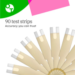 OneTouch Verio strip small-sample for comfortable testing.