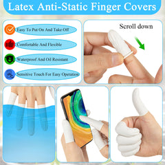 Medium-size finger cots fitted securely on fingers for precise work.