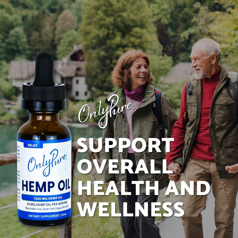 OnlyPure Relief hemp oil label highlights 1500 mg potency