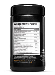 ONNIT Alpha Brain Black Label close-up shows caffeine and L-Theanine.