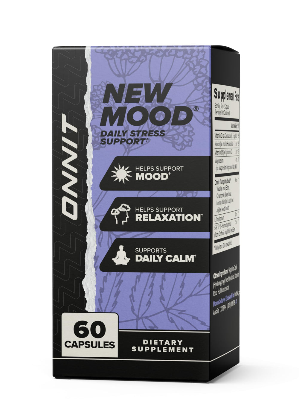 ONNIT New Mood cap open reveals easy to swallow capsules for daily use.
