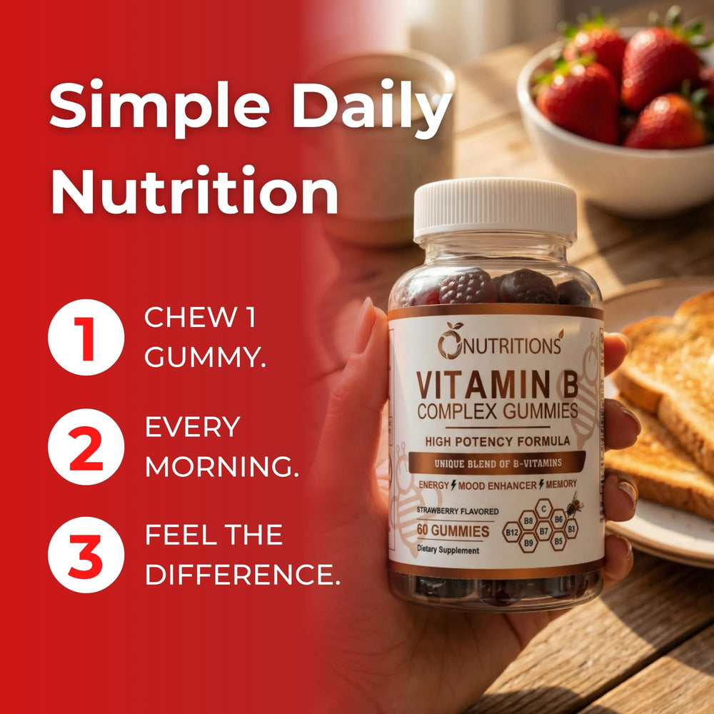 Gummies arranged with a planner to illustrate an easy daily habit for busy days.