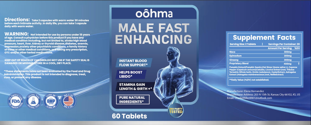 Oohma blood-flow-energy concept image evokes potential performance support.