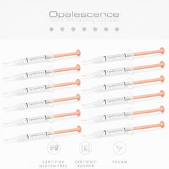 Smiling patient after whitening with Opalescence Melon refill
