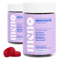 O Positiv MENO Gummies bottle front for menopause support and everyday comfort.