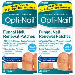 Opti-Nail fungal nail renewal patches ready for overnight use to improve nail appearance.