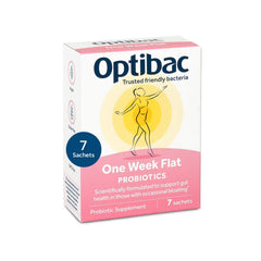Optibac One Week Flat sachets pack ready for a weekly routine to support digestion.